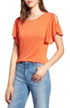 Women's Halogen Slit Sleeve Tee, Size - Orange