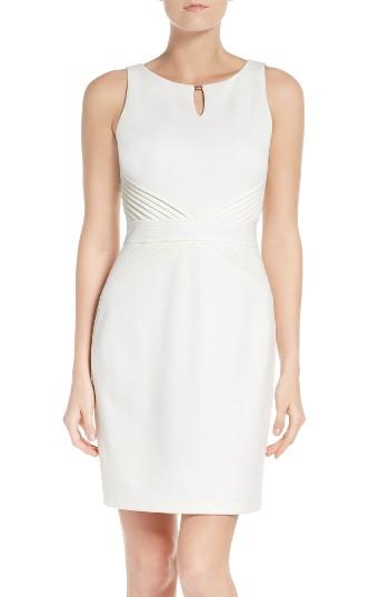 Women's Ellen Tracy Ponte Sheath Dress - Ivory