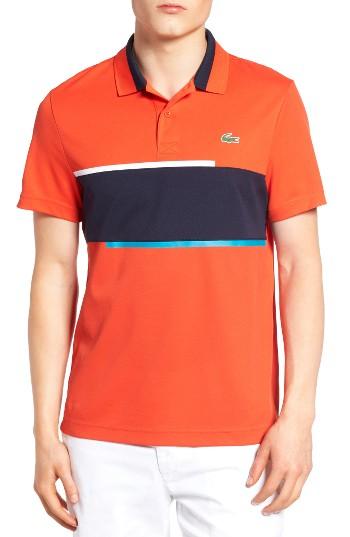 Men's Lacoste Sport Stripe Pique Polo (s) - Red