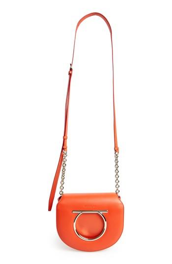 Salvatore Ferragamo Leather Crossbody Bag - Coral