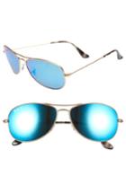 Men's Ray-ban 59mm Chromance Aviator Sunglasses - Gold/ Blue Green