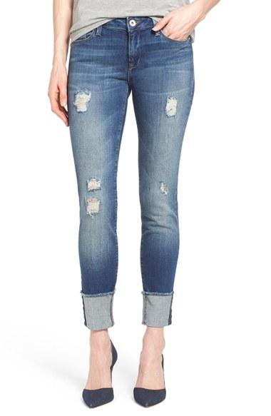 Women's Mavi Jeans 'erica' Ripped Cuffed Ankle Jeans