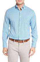 Men's Peter Millar Barber Regular Fit Check Performance Sport Shirt - Blue