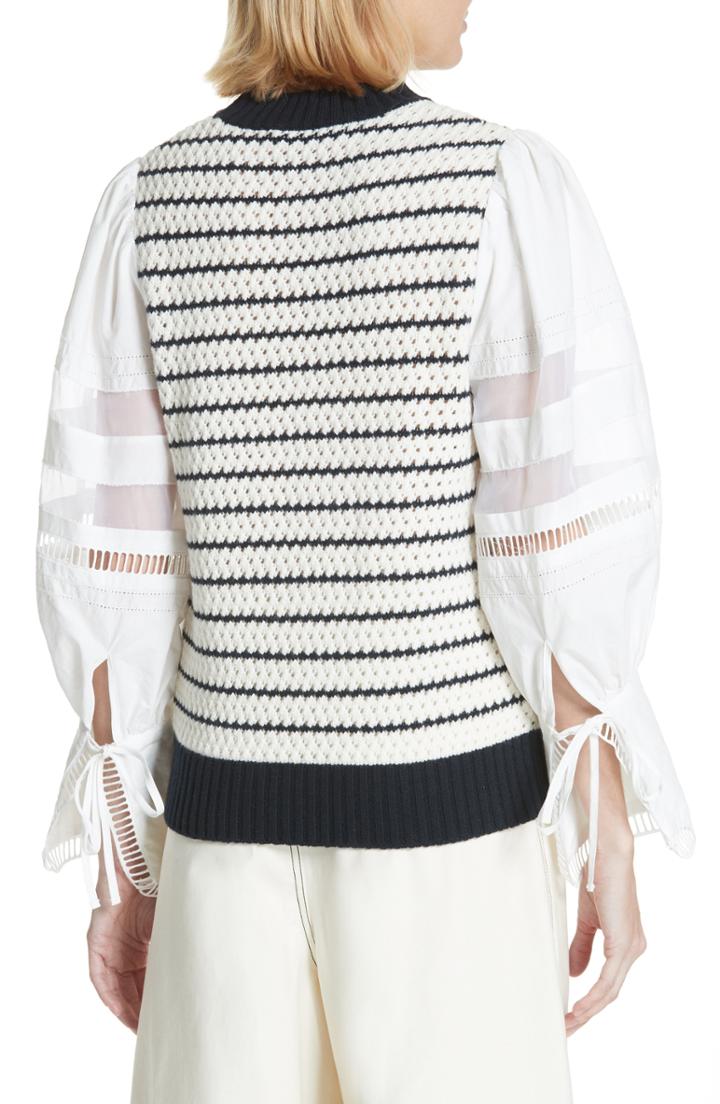 Women's Burberry Deckers Intarsia Duck Cotton Blend Sweater