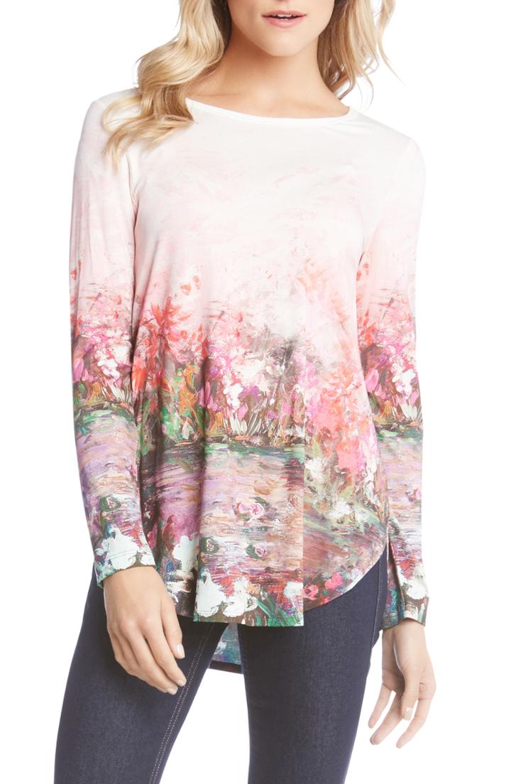 Women's Karen Kane Long Sleeve Shirttail Tee - Pink