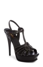 Women's Saint Laurent Tribute Studded T-strap Sandal Us / 35eu - Black