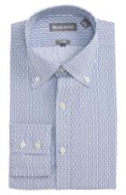 Men's Michael Bastian Trim Fit Paper Clip Print Dress Shirt .5 R - Blue
