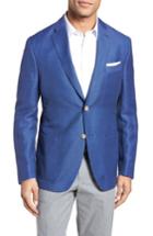 Men's Jkt New York Trent Trim Fit Linen & Wool Blazer R - Blue