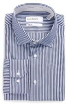 Men's Calibrate Trim Fit Stripe Dress Shirt .5 32/33 - Blue
