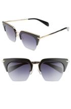 Women's Rag & Bone 51mm Cat Eye Sunglasses - Black/ Gold