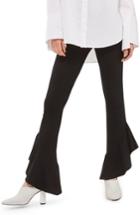 Petite Women's Topshop Mermaid Frill Flare Trousers P Us (fits Like 0-2p) - Black