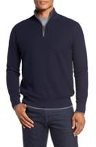 Men's Tailorbyrd Ahem Waffle Knit Quarter Zip Sweater - Blue