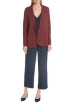 Petite Women's Eileen Fisher Wool Cardigan, Size P - Red