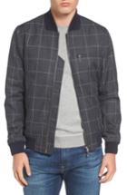 Men's Lacoste Check Flannel Bomber Jacket, Size - Blue