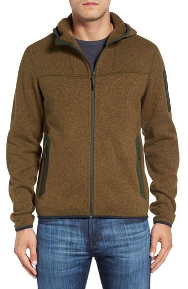 Men's Arc'teryx 'covert' Relaxed Fit Technical Fleece Full Zip Hoodie - Green