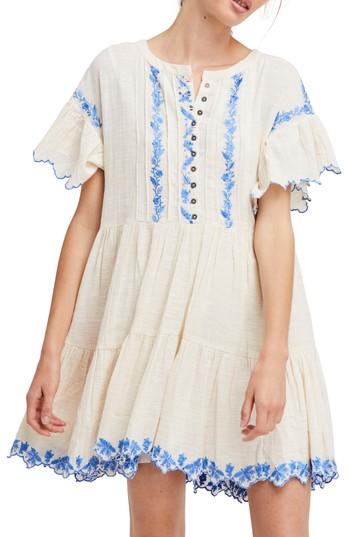 Women's Free People Santiago Embroidered Minidress - White