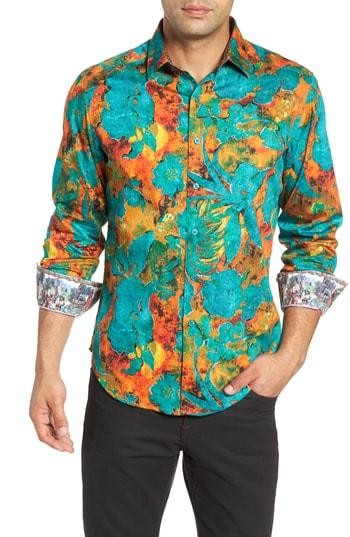 Men's Robert Graham North Wales Classic Fit Sport Shirt - Green