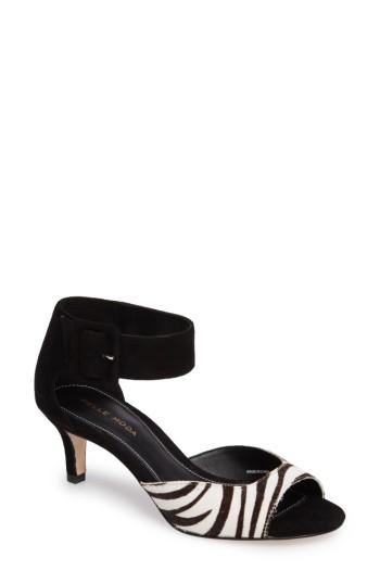 Women's Pelle Moda 'berlin' Genuine Calf Hair Sandal M - Black