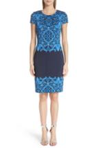 Women's St. John Collection Cool Tones Brocade Knit Dress - Blue