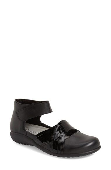 Women's Naot 'tenei' Ankle Strap Flat Us / 36eu - Black