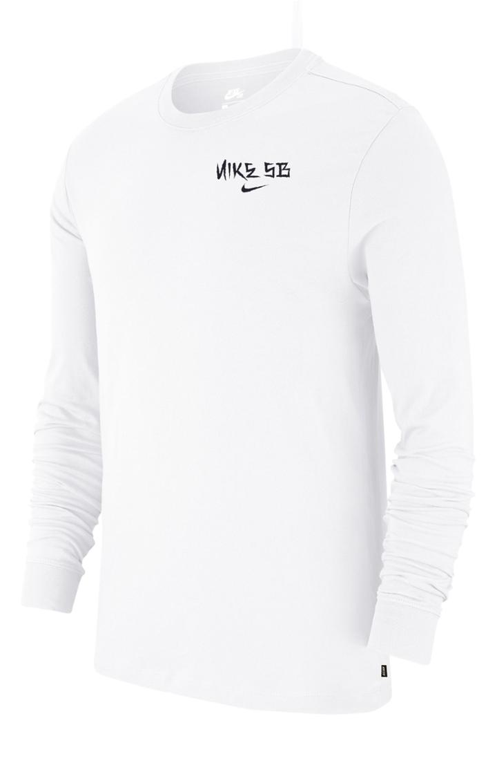 Men's Nike Sb Snake Logo Long Sleeve T-shirt - White