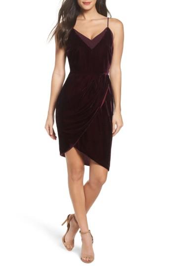 Women's Adelyn Rae Francine Velvet Sheath Dress - Burgundy