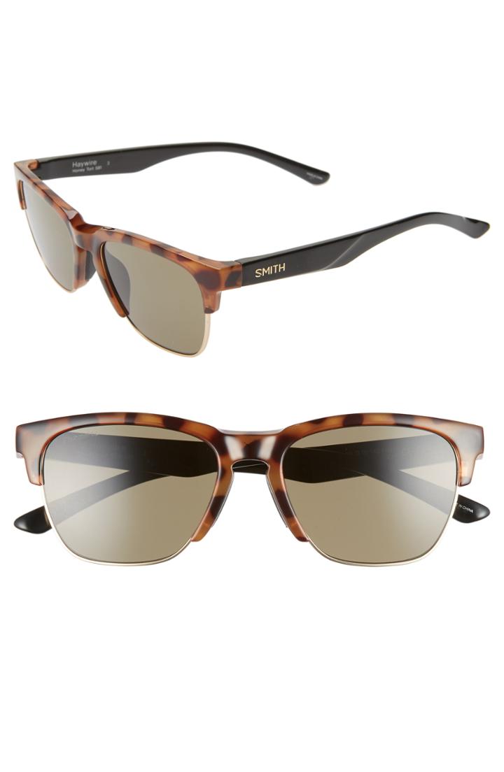 Women's Smith Haywire 55mm Chromapop(tm) Polarized Sunglasses - Honey Tortoise/ Green