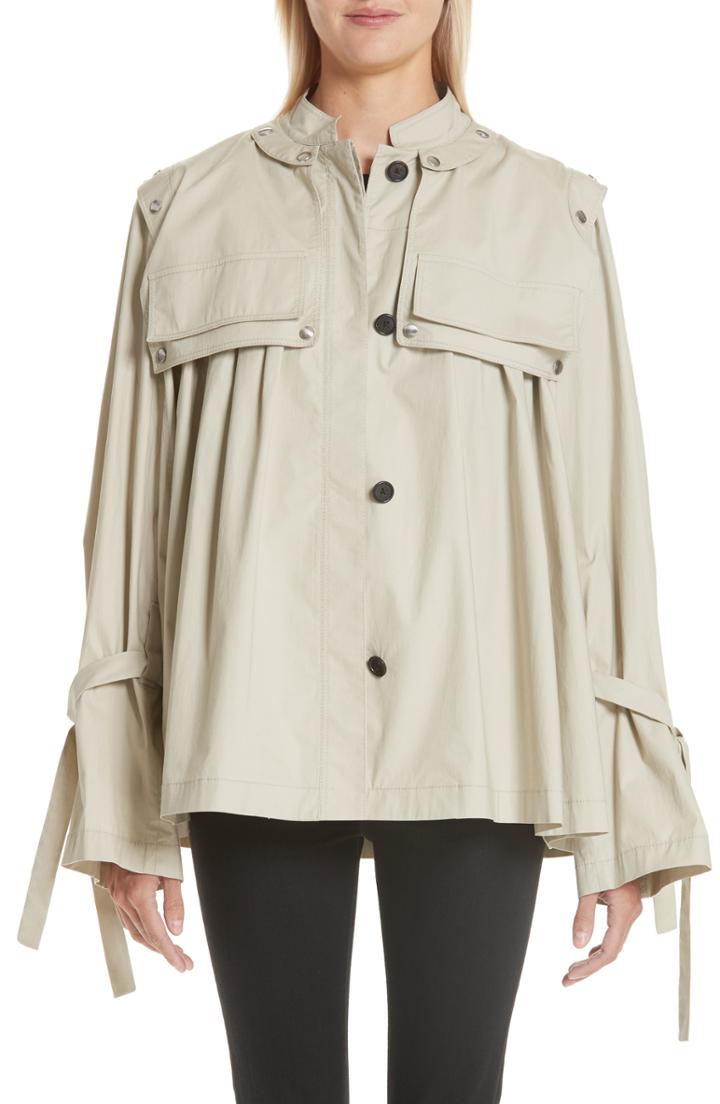 Women's Proenza Schouler Pocket Detail Belted Cotton Blend Jacket - Grey