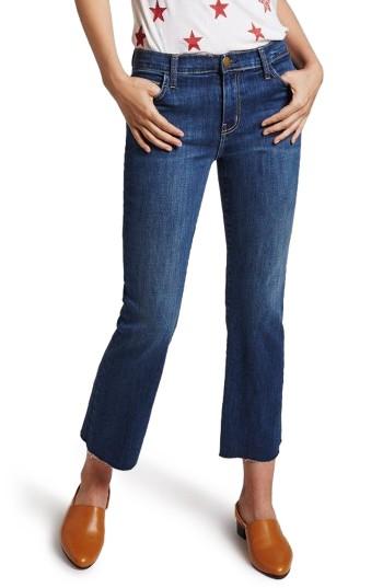 Women's Current/elliott The Kick High Waist Crop Flare Jeans - Blue