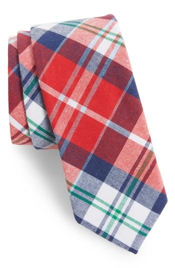 Men's 1901 Ascot Plaid Cotton Skinny Tie