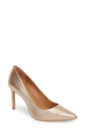 Women's Calvin Klein Ronna Pointy Toe Pump .5 M - Metallic