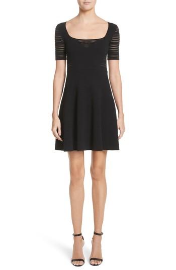 Women's Versace Collection Stripe Knit A-line Dress Us / 38 It - Black