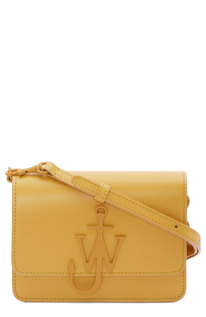 Jw Anderson Logo Leather Crossbody Bag - Yellow