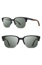 Men's Shwood Newport Titan 52mm Sunglasses - Black Titanium/ Walnut/ G15