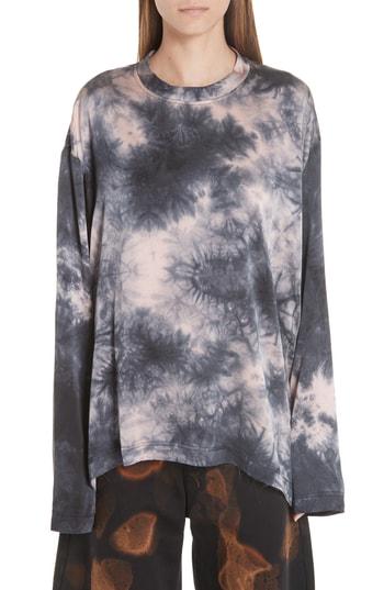 Women's Marques'almeida Tie Dye Silk Tee - Black