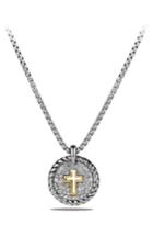 Women's David Yurman 'cable Collectibles' Cross Charm Necklace With Diamonds & 18k Gold