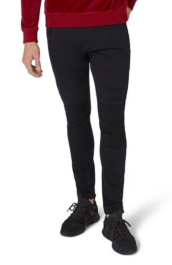 Men's Topman Biker Skinny Fit Chinos X 30 - Black