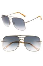 Women's Chloe 58mm Metal Navigator Sunglasses -