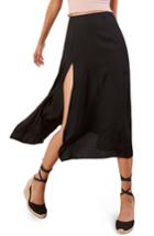 Women's Reformation Zoe Side Slit Midi Skirt - Black