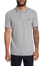 Men's Fred Perry Extra Trim Fit Twin Tipped Pique Polo, Size - Grey