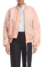 Women's Acne Studios Clea Crop Bomber Jacket Us / 36 Eu - Coral