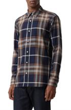 Men's Burberry Richard Slim Fit Plaid Sport Shirt, Size - Black