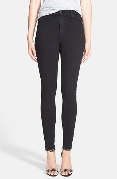 Hudson Jeans High Waist Skinny Jeans (black) Womens Black