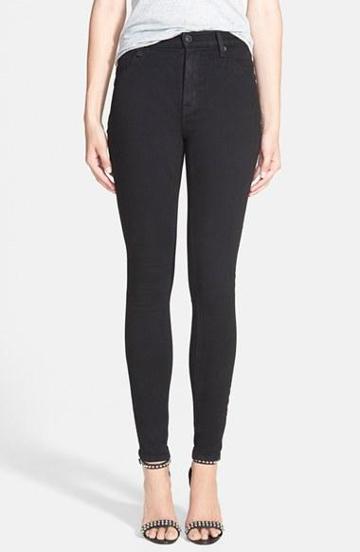 Hudson Jeans High Waist Skinny Jeans (black) Womens Black