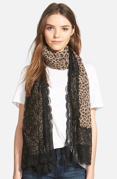 Women's La Fiorentina Animal Print Scarf, Size - Brown