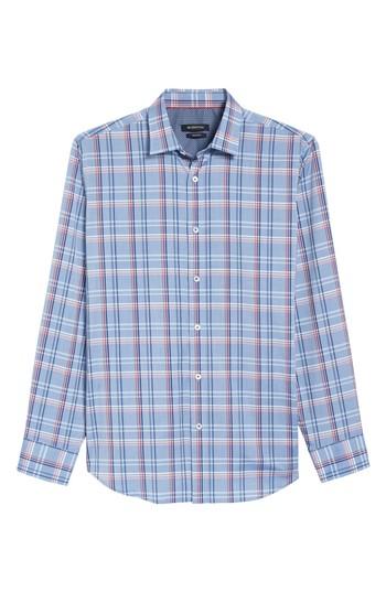 Men's Bugatchi Classic Fit Urban Plaid Sport Shirt, Size - Grey