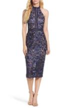 Women's Xscape Illusion Lace Sheath Dress - Black