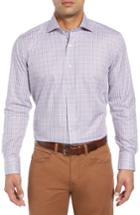 Men's Peter Millar Collection Polar Regular Fit Check Sport Shirt - Purple