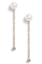 Women's Poppy Finch Baby Pearl & Diamond Stud Earrings