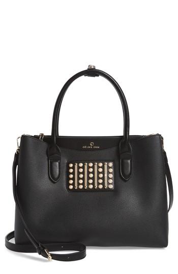 Celine Dion Maestro Faux Leather Satchel - Black